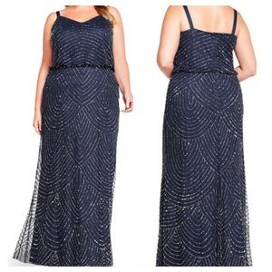 Plus Size Adrianna Papell Art Deco Beaded Gown